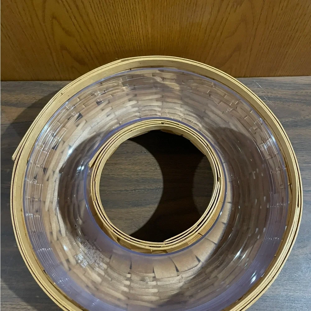 Longaberger brown and clear insert serving basket set